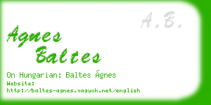 agnes baltes business card